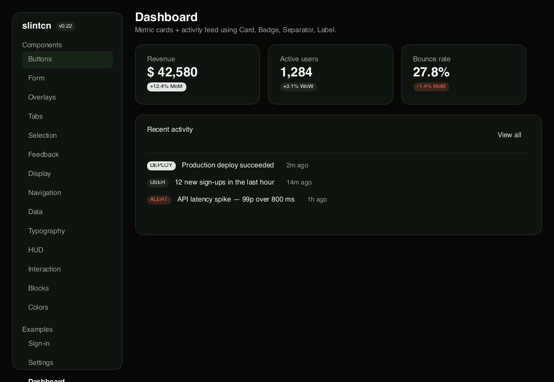Dashboard block